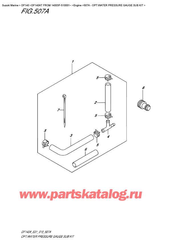  ,    , Suzuki Suzuki DF140A TL / TX FROM 14003F-510001~   2015 , Opt:water  Pressure    Gauge  Sub  Kit