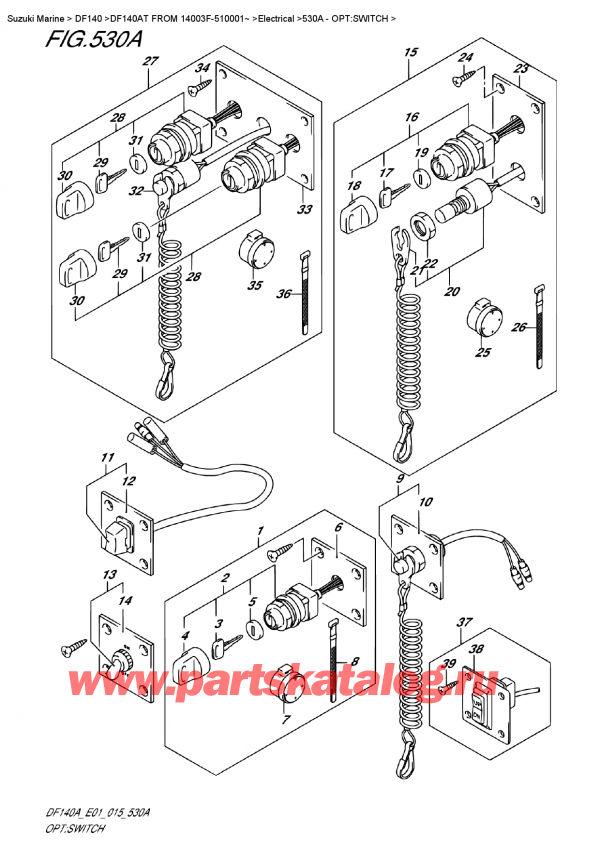   ,    , Suzuki Suzuki DF140A TL / TX FROM 14003F-510001~ , Opt:switch