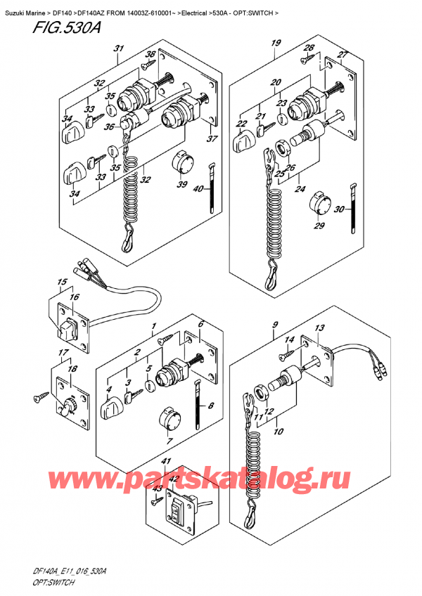  ,   ,  DF140A ZL / ZX FROM 14003Z-610001~ (E11)  2016 , Opt:switch - : 