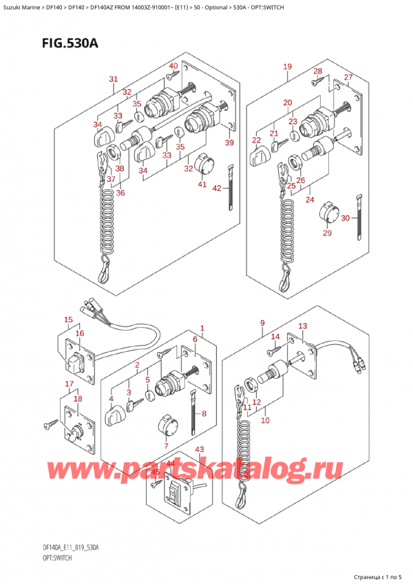  ,   , Suzuki Suzuki DF140A ZL / ZX FROM 14003Z-910001~  (E01 019)    2019 , : 