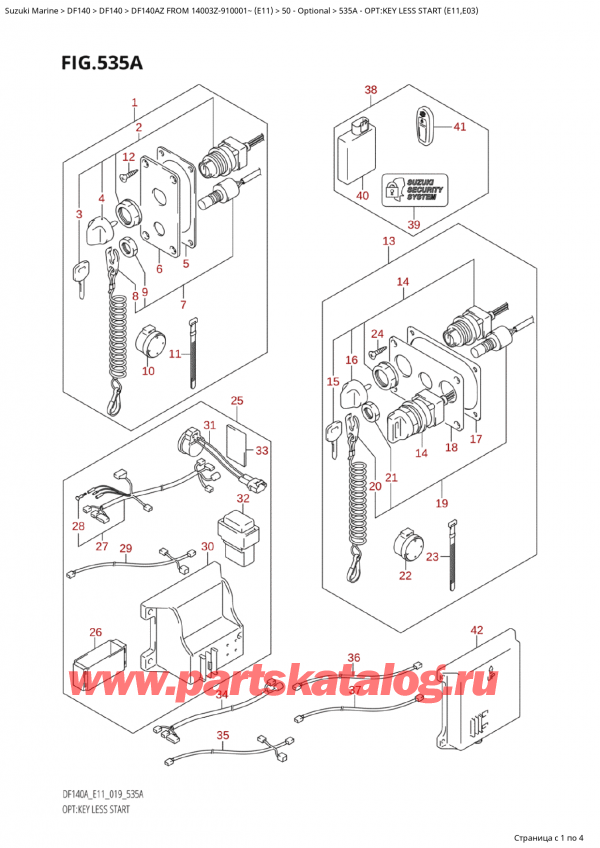  ,   , SUZUKI Suzuki DF140A ZL / ZX FROM 14003Z-910001~  (E01 019)  , :  Less Start (E11, E03)