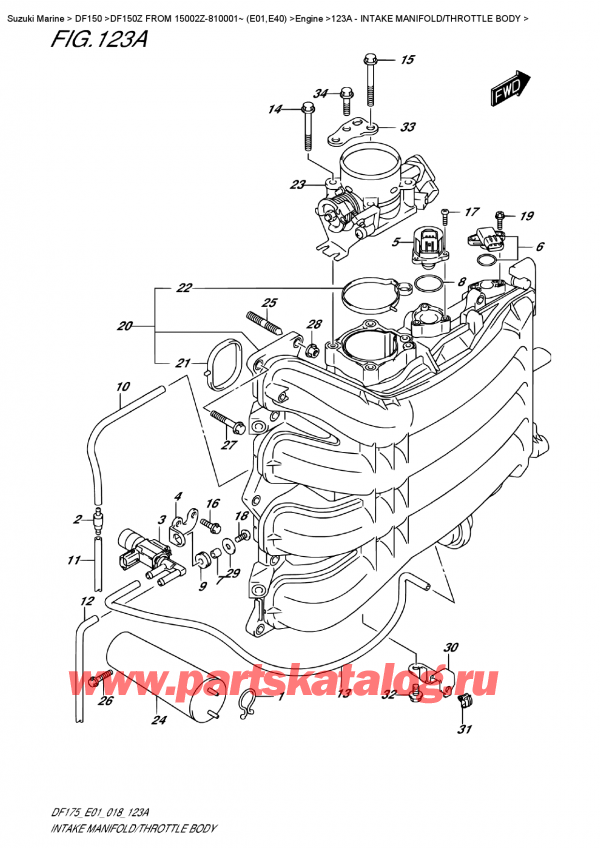  , , Suzuki DF150Z L/X FROM 15002Z-810001~ (E01)  2018 , Intake Manifold/throttle  Body /   /  