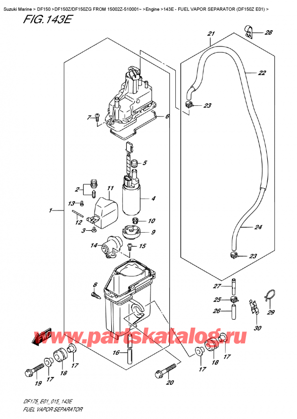 ,   , Suzuki DF150Z L / X FROM 15002Z-510001~ (E01)  2015 , Fuel  Vapor Separator  (Df150Z  E01)
