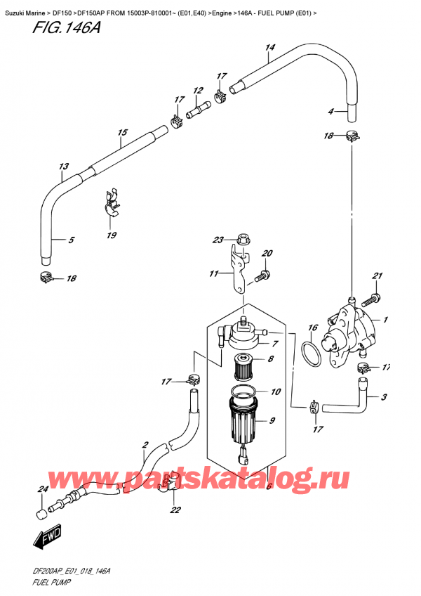  ,   , Suzuki DF150AP L / X FROM 15003P-810001~ (E01), Fuel Pump (E01)