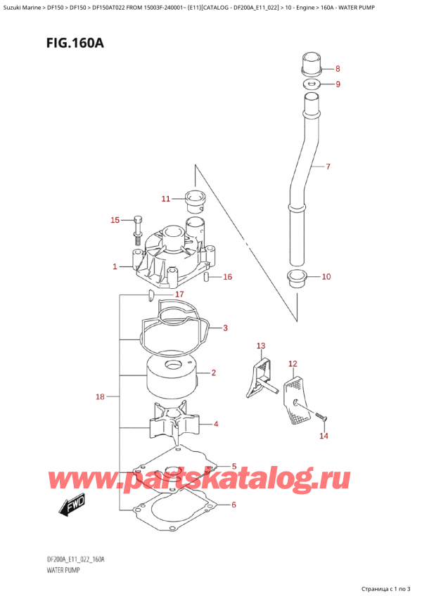  ,    ,  Suzuki DF150A TL / TX FROM 15003F-240001~ (E11) - 2022  2022 ,   / Water  Pump