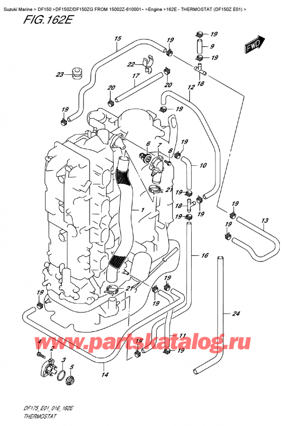   ,  , Suzuki DF150Z L/X FROM 15002Z-610001~   2016 , Thermostat (Df150Z  E01)