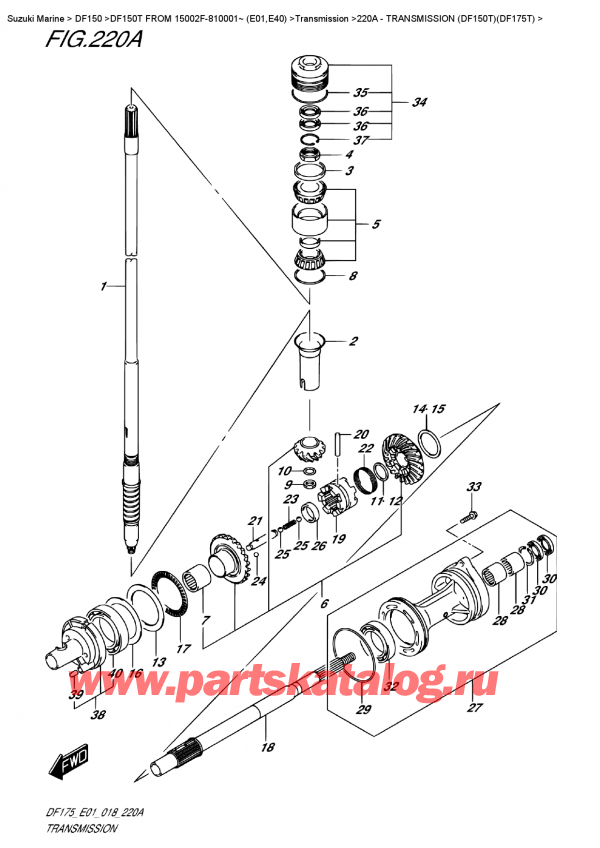   ,   , Suzuki DF150T L/X FROM 15002F-810001~ (E01)  2018 , Transmission  (Df150T)(Df175T)