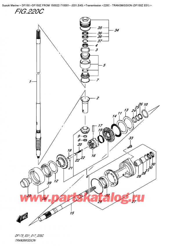   ,  , SUZUKI DF150Z L/X  FROM 15002Z-710001~ (E01) , Transmission (Df150Z  E01) /  (Df150Z E01)