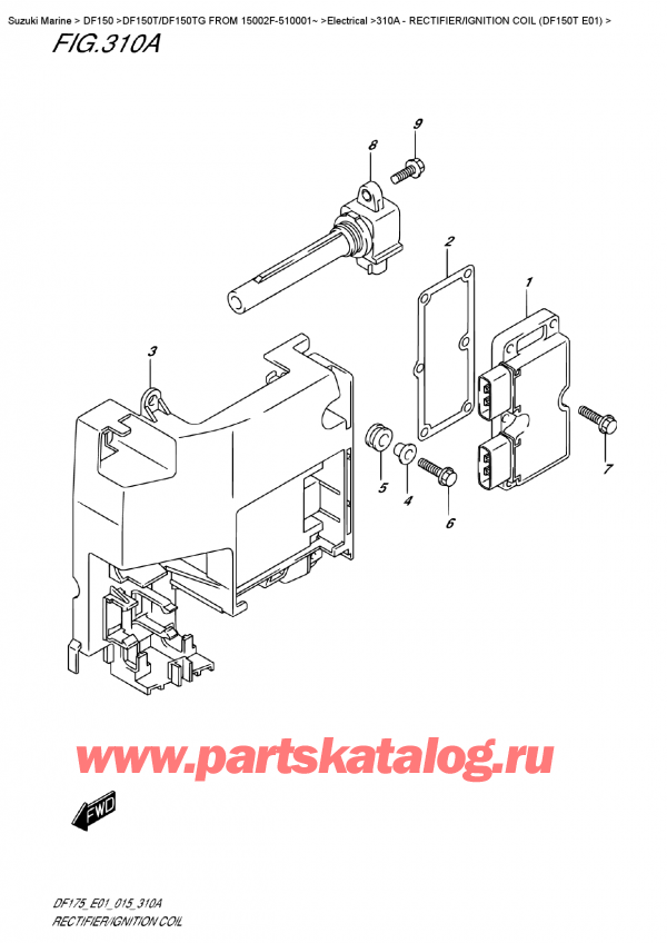 ,   , SUZUKI DF150T L / X FROM 15002F-510001~ (E01), Rectifier/ignition  Coil  (Df150T  E01)