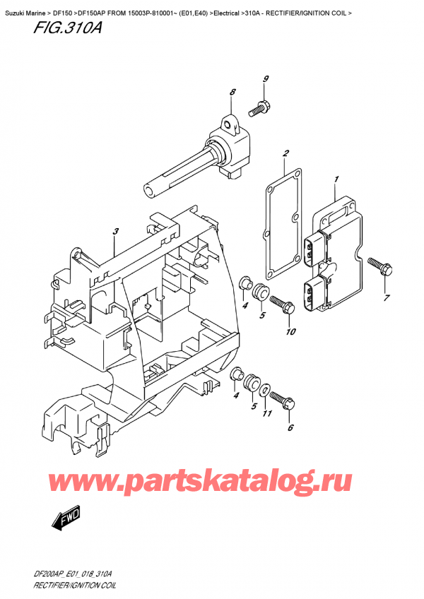 ,   , Suzuki DF150AP L / X FROM 15003P-810001~ (E01)  2018 , Rectifier/ignition  Coil