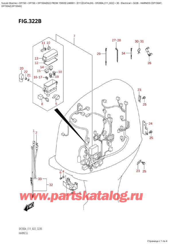 ,   , SUZUKI Suzuki DF150A ZL / ZX  FROM  15003Z-240001~ (E11) - 2022, Harness (Df150At,