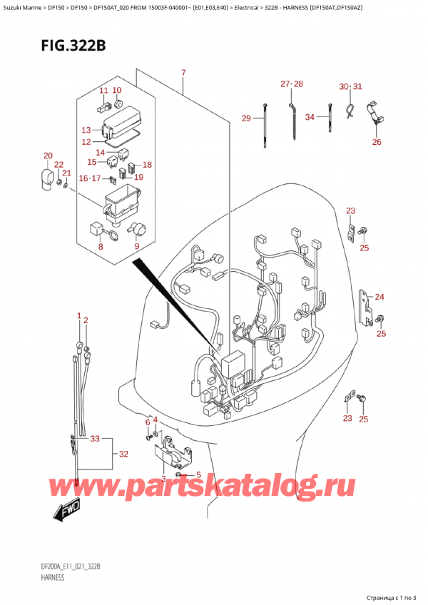   ,  , SUZUKI Suzuki DF150A TL / TX FROM 15003F-040001~  (E01 020)  2020 , Harness (Df150At,Df150Az)