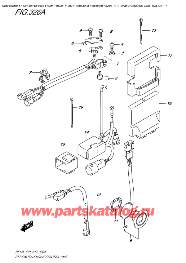 ,   , Suzuki DF150T L/X FROM 15002F-710001~ (E01)   2017 , Ptt  Switch/engine  Control  Unit