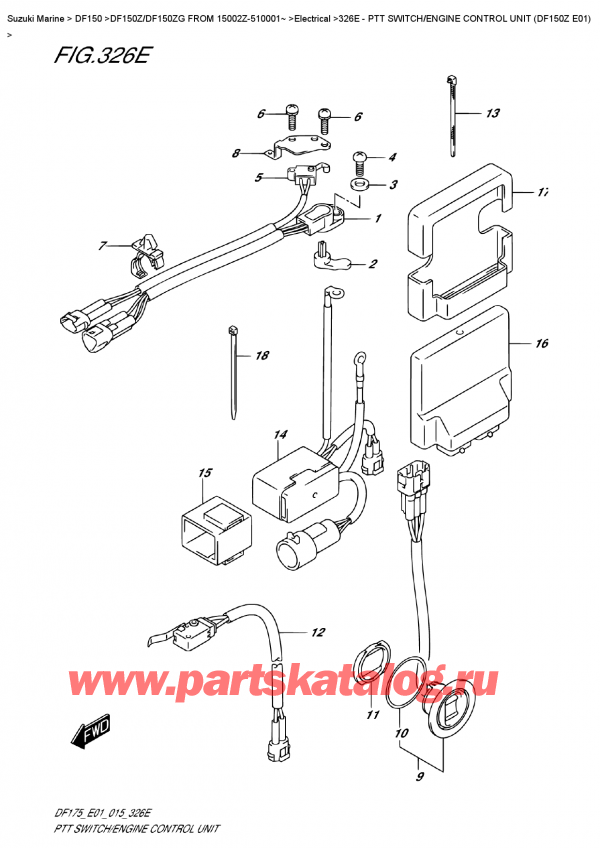   ,   , Suzuki DF150Z L / X FROM 15002Z-510001~ (E01), Ptt  Switch/engine  Control  Unit  (Df150Z  E01)