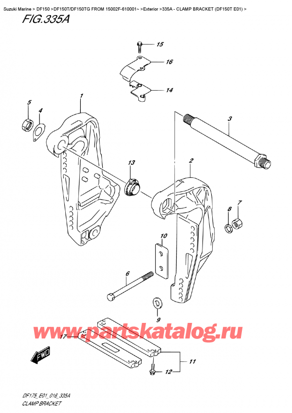  ,   , Suzuki DF150T L/X FROM 15002F-610001~ (E01), Clamp Bracket  (Df150T  E01)