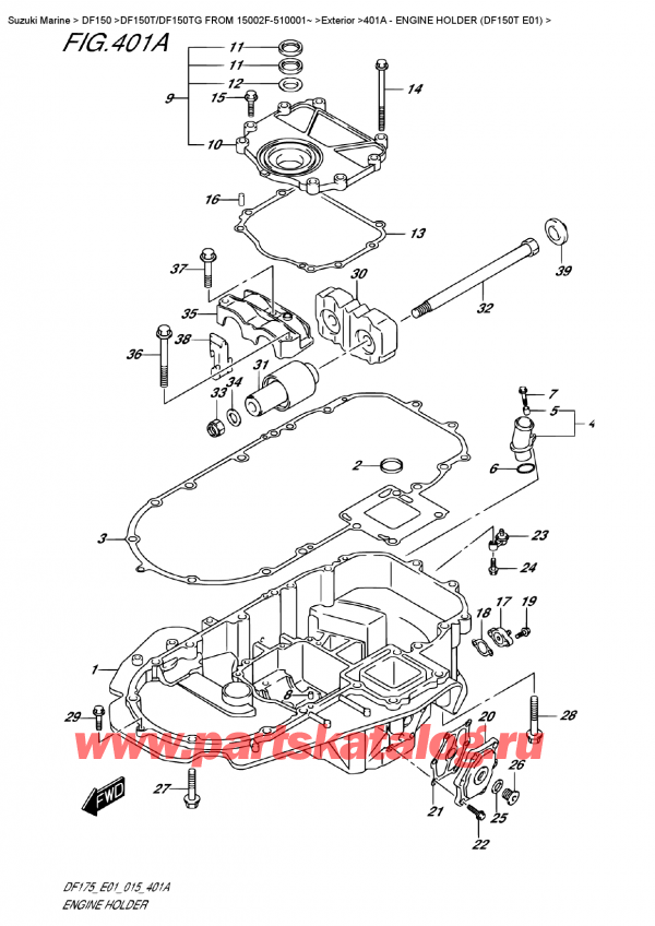 ,    , Suzuki DF150T L / X FROM 15002F-510001~ (E01)  2015 , Engine Holder  (Df150T  E01)