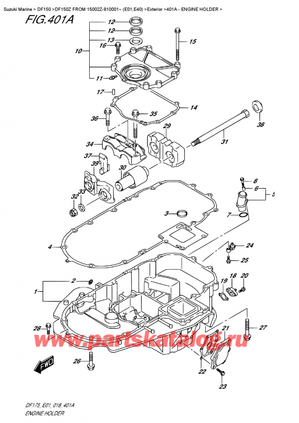  ,   , Suzuki DF150Z L/X FROM 15002Z-810001~ (E01)  2018 , Engine Holder /  