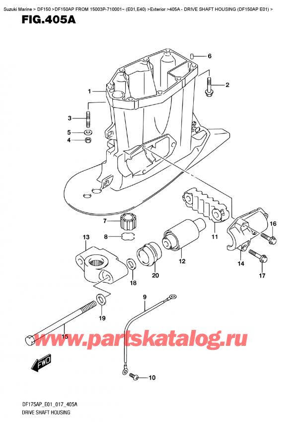  ,   , Suzuki DF150AP '/X FROM 15003P-710001~ (E01)    2017 ,    (Df150Ap E01) - Drive Shaft Housing  (Df150Ap  E01)