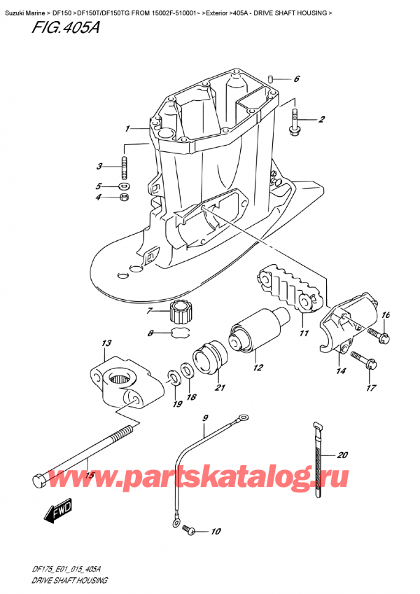 ,   , Suzuki DF150T L / X FROM 15002F-510001~ (E01)  2015 , Drive Shaft Housing