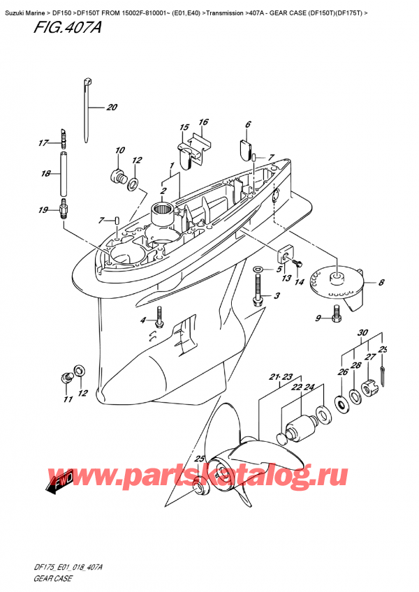  ,   , Suzuki DF150T L/X FROM 15002F-810001~ (E01), Gear Case (Df150T)(Df175T)