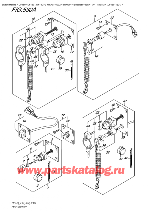  ,    , SUZUKI DF150T L/X FROM 15002F-610001~ (E01)  2016 , Opt:switch  (Df150T  E01)