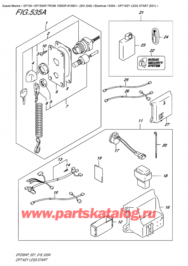  ,   , Suzuki DF150AP L / X FROM 15003P-810001~ (E01)  2018 , :  Less Start (E01)