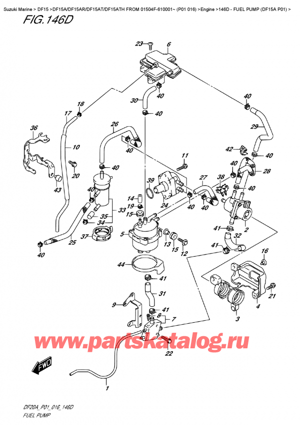  ,    , Suzuki DF15A ES / EL FROM 01504F-610001~ (P01 016) ,   (Df15A P01) - Fuel  Pump  (Df15A  P01)