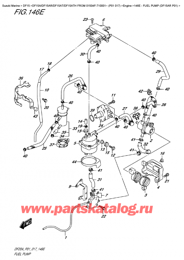   ,   , Suzuki DF15A RS / RL FROM 01504F-710001~ (P01 017) , Fuel  Pump  (Df15Ar  P01)