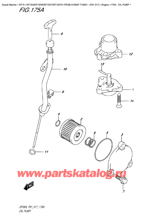  , , SUZUKI Suzuki DF15A ES / EL FROM 01504F-710001~ (P01 017)   2017 , Oil  Pump /  