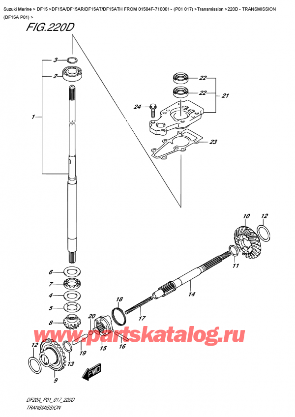  ,   , Suzuki Suzuki DF15A ES / EL FROM 01504F-710001~ (P01 017)   2017 ,  (Df15A P01)