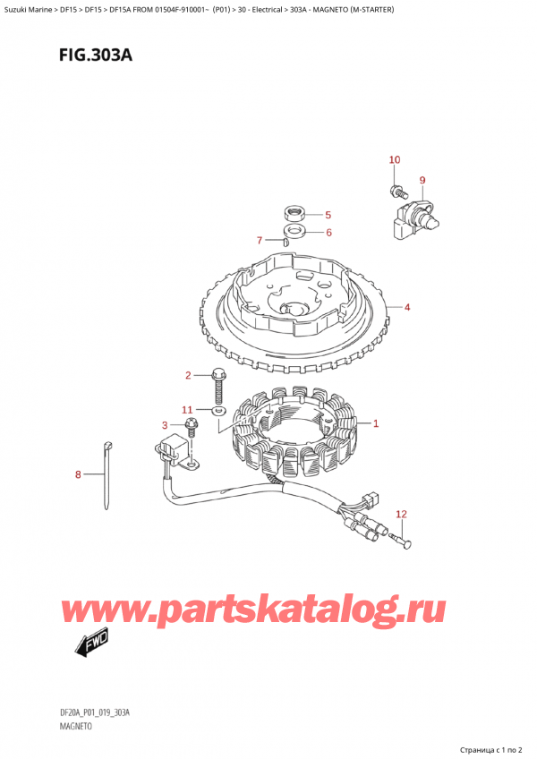  ,   , SUZUKI  DF15A S/L FROM 01504F-910001~ (P01), Magneto (MStarter)