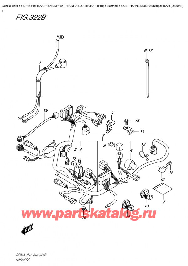 ,   , Suzuki DF15A RS / RL FROM 01504F-810001~ (P01), Harness  (Df9.9Br)(Df15Ar)(Df20Ar)