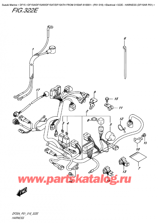  ,   , Suzuki DF15A RS/RL FROM 01504F-610001~ (P01 016) , Harness  (Df15Ar  P01)