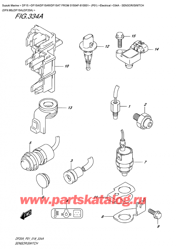 ,  , Suzuki DF15A S / L FROM 01504F-810001~ (P01),    (Df9.9B) (Df15A) (Df20A)