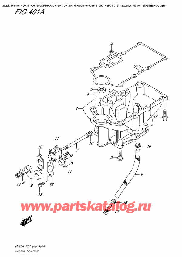 ,   , Suzuki DF15A RS/RL FROM 01504F-610001~ (P01 016) , Engine  Holder