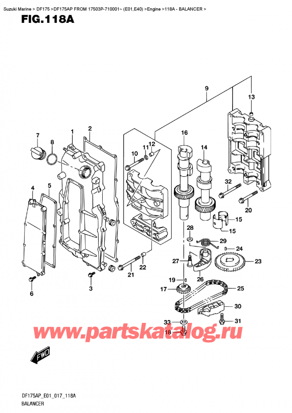  ,   , SUZUKI DF175AP L/X  FROM 17503P-710001~ (E01)    2017 , Balancer