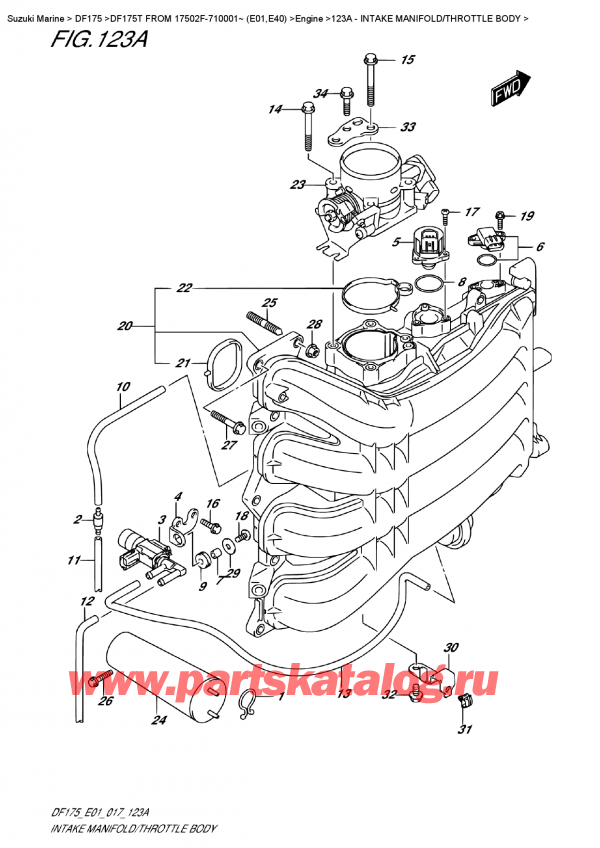 ,    , SUZUKI DF175T L/X FROM 17502F-710001~ (E01)   2017 , Intake Manifold/throttle  Body