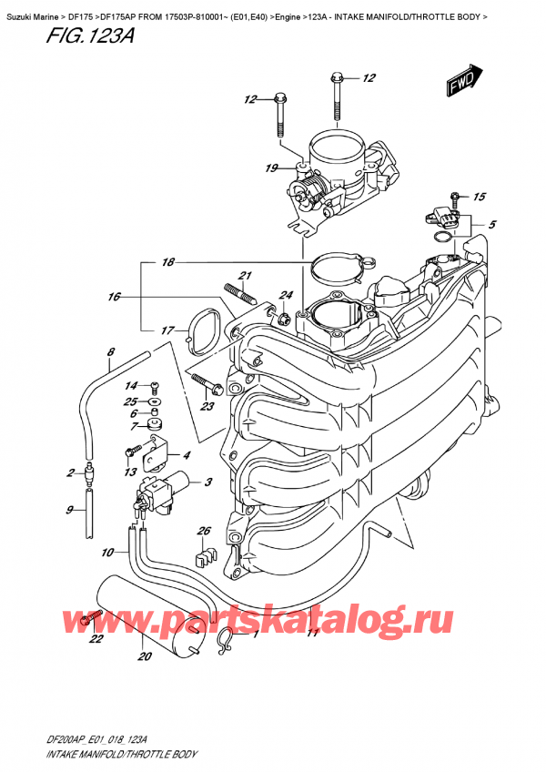  , , Suzuki DF175AP FROM 17503P-810001~ (E01)  , Intake Manifold/throttle  Body /   /  