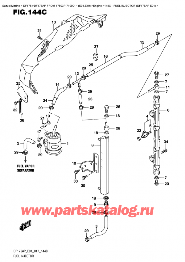  ,   , Suzuki DF175AP L/X  FROM 17503P-710001~ (E01)    2017 ,   (Df175Ap E01)