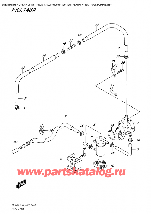   ,   , Suzuki DF175T L/X FROM 17502F-810001~ (E01)  2018 , Fuel  Pump (E01)