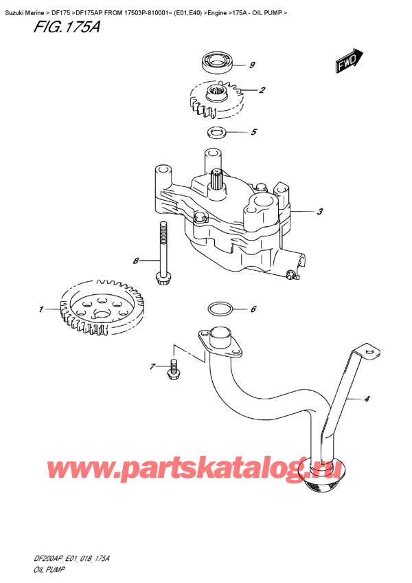   ,    , Suzuki DF175AP FROM 17503P-810001~ (E01)  , Oil  Pump