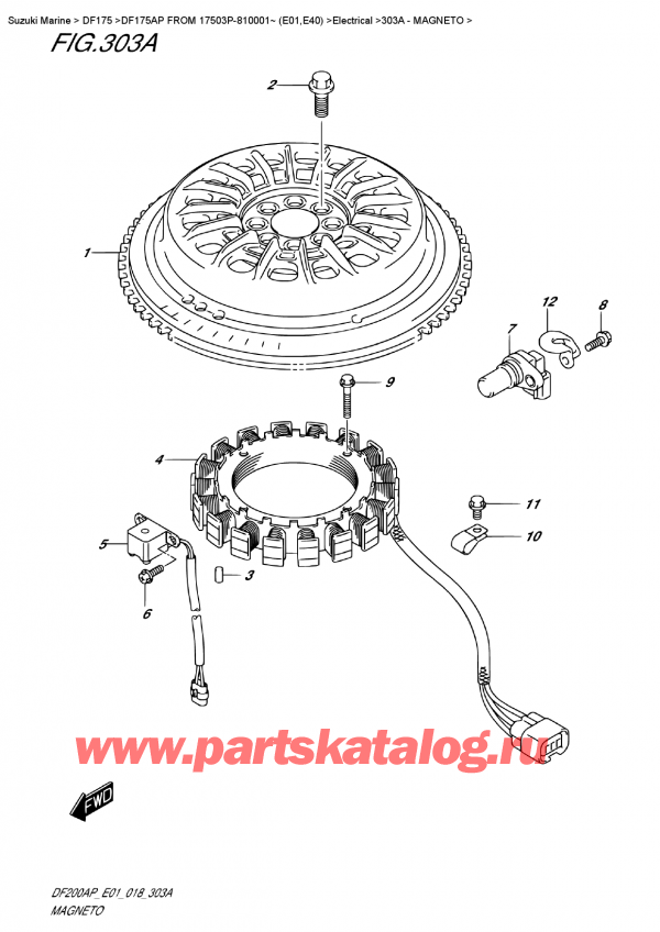  ,   , SUZUKI DF175AP FROM 17503P-810001~ (E01)  , Magneto / 