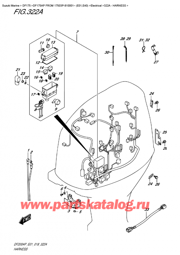  ,   , Suzuki DF175AP FROM 17503P-810001~ (E01)  , Harness /  