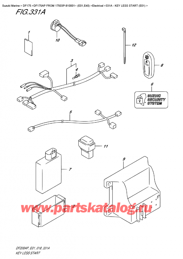  ,   , Suzuki DF175AP FROM 17503P-810001~ (E01)    2018 , Key Less Start  (E01)