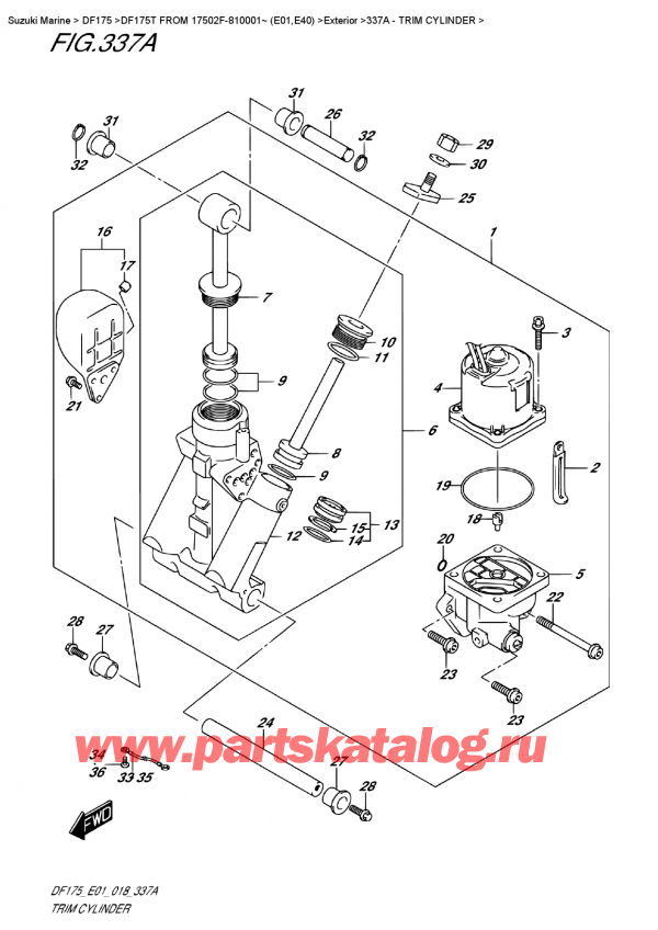  ,   , Suzuki DF175T L/X FROM 17502F-810001~ (E01), Trim  Cylinder