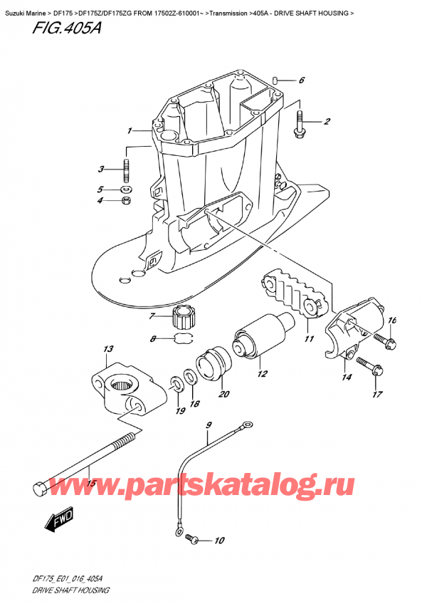  ,    , Suzuki DF175Z L/X FROM 17502Z-610001~ , Drive Shaft Housing