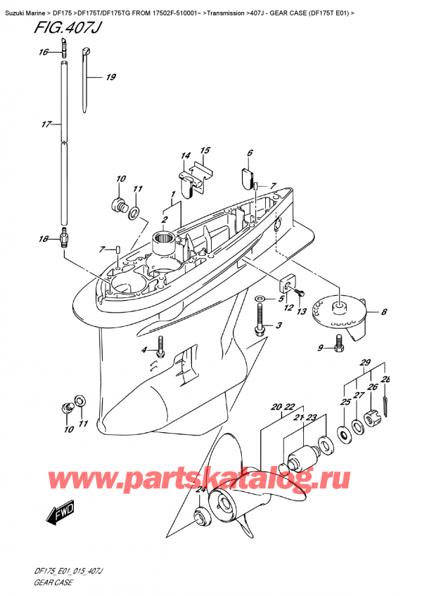  ,   , Suzuki DF175T L / X FROM 17502F-510001~ (E01), Gear Case (Df175T  E01)