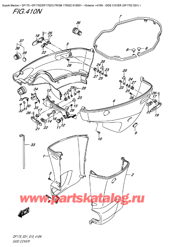  ,   , Suzuki DF175Z L / X FROM 17502Z-510001~ (E01), Side  Cover (Df175Z  E01) -   (Df175Z E01)