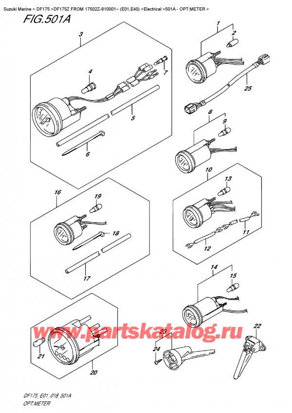   ,   , Suzuki Suzuki DF175Z L/X FROM 17502Z-810001~ (E01)   2018 , Opt:meter