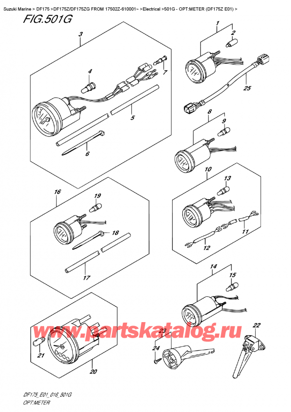  ,  , SUZUKI DF175Z L/X FROM 17502Z-610001~   2016 , Opt:meter (Df175Z E01)